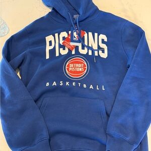 NBA Pistons Blue Hoodie with Logo